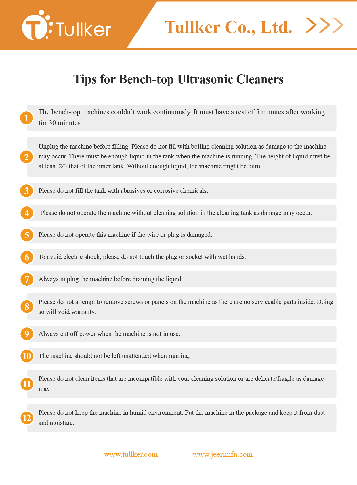 Tips for Bench-top Machine